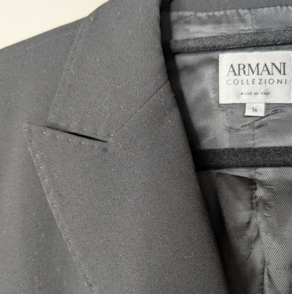 Armani Collezioni Black Wool Blazer sz 14 - Picture 4 of 8